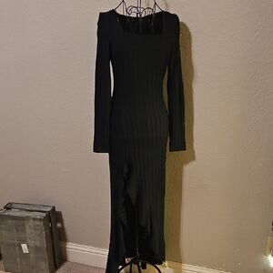 Elegant Black Long Sleeve Dress